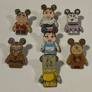 Disney Vinylmations Beauty and the Beast 7 Piece Pin Set